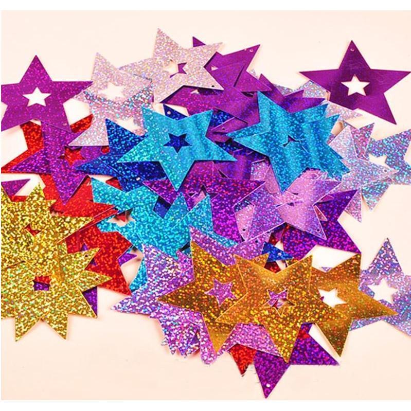 50pcs Balloon Accessories Balloons Pendant With Ribbon Bling Shiny Stars Paperboard Cards For Wedding Birthday(1387L) - Image 4