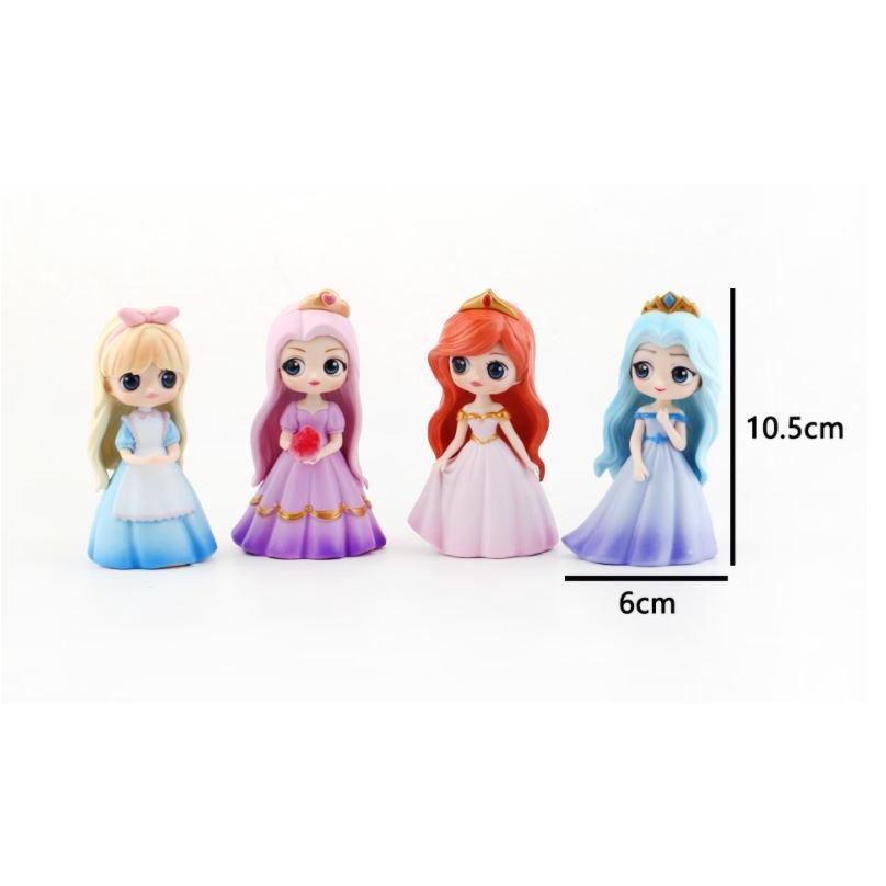 Disney Q Version Fairy Tale Rainbow Princess Action Figure Decorative Model Jasmine Big Eyes Doll Play House 公主4款(1831L) - Image 4