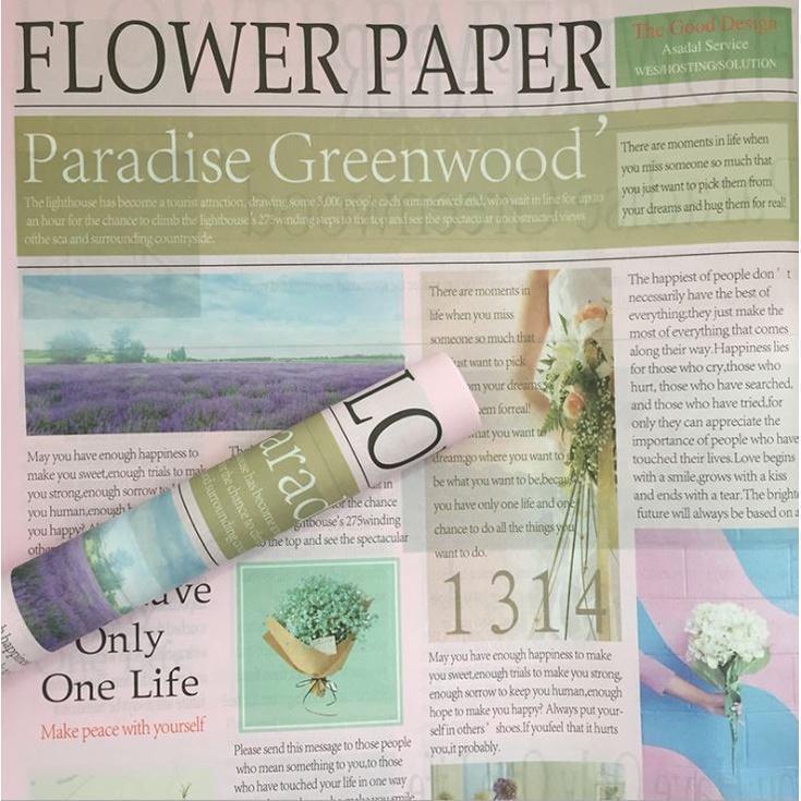 70*52cm European English Newspaper Retro Imported Kraft Paper Floral Gift Package Flower Packaging Material (1522L) - Image 11