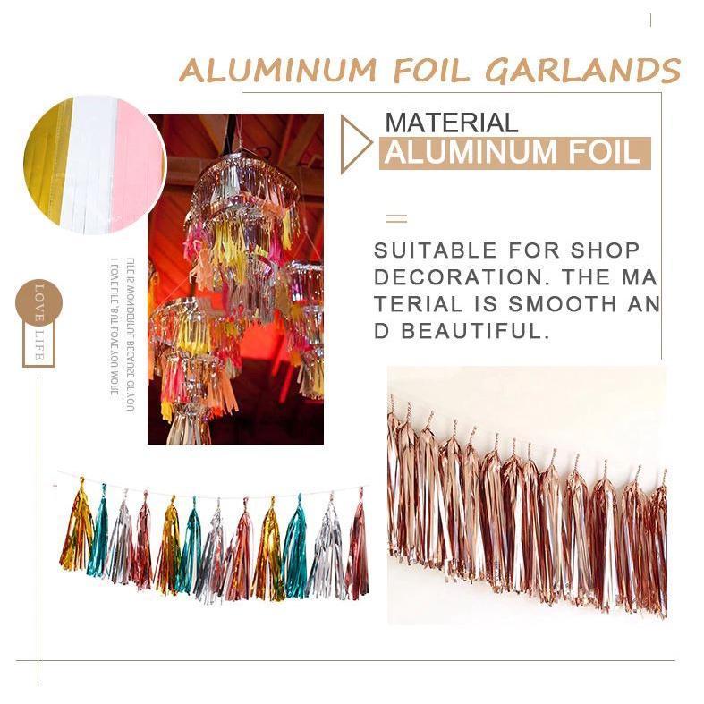 5pcs 14inch Gold Silver Tissue Paper Tassel Christmas Decoration Birthday Diy Hanging Garland Wedding EventParty (1445L) - Image 4
