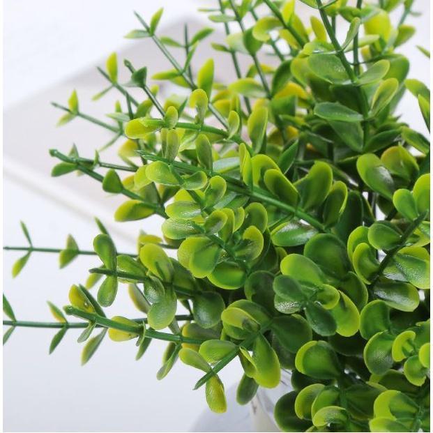 1pc 5 fork eucalyptus money leaf Mini simulation plant green plant potted small bonsai flower arrangement fake(1753L) - Image 3