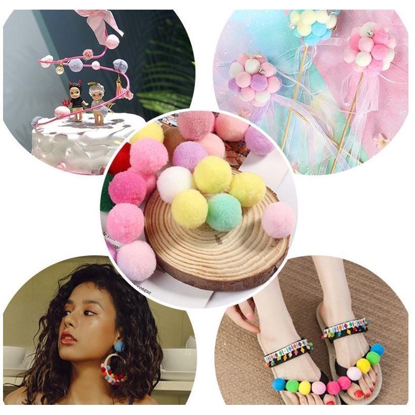 15/20mm Macaron Pompom Fur Balls Mini Fluffy Soft DIY Handmade Kids Toys Wedding Decor Glue on Cloth Accessories(1950L) - Image 7