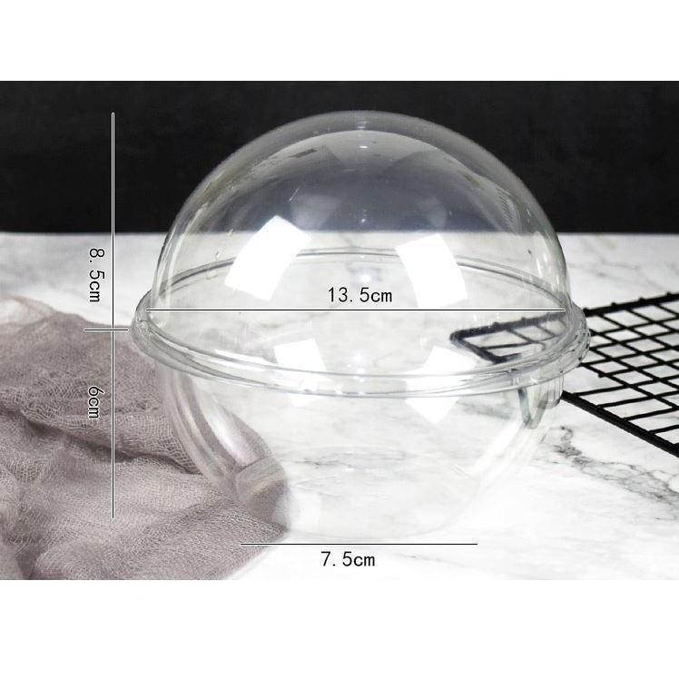 1PC Transparent Plastic Cake Container Ball Shape Cake Container Portable Mousse Ball Round Christmas Cake Dome(1490L) - Image 5