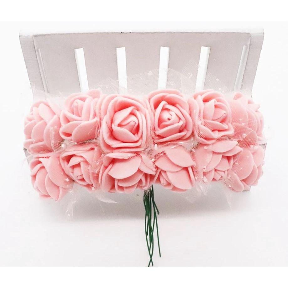 12pcs/pack 2cm Artificial PE Foam Flower Bouquet Mini Silk Rose Head DIY Teddy Bear Wreath Fake Flowers Decor(672L) - Image 16