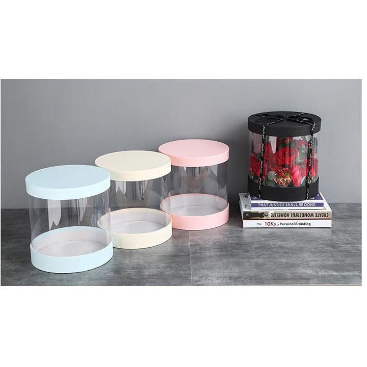 Korean Crystal Round Clear PVC Flower Boxes Wedding Birthday Gift Packaging Home Office Craft Dustproof (1114L) - Image 9