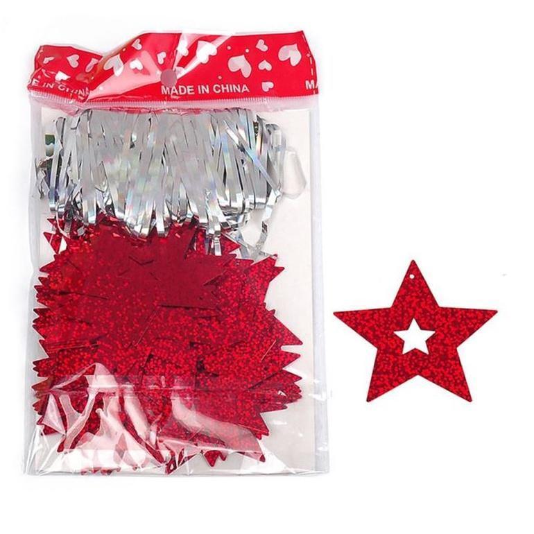 50pcs Balloon Accessories Balloons Pendant With Ribbon Bling Shiny Stars Paperboard Cards For Wedding Birthday(1387L) - Image 15
