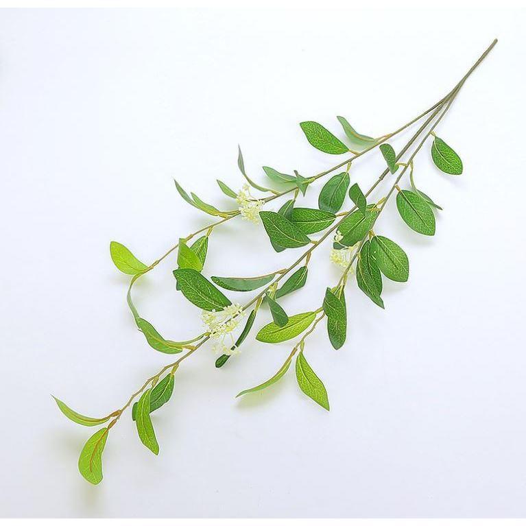 Fake Plants Home Decoration Artificial Branch Osmanthus Leaves with Flower 3 Branch Laurel Branches (1286L) - Image 2