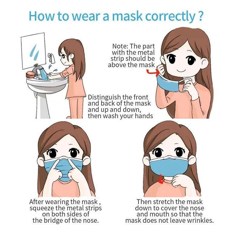 50pcs Disposable Face Masks Nonwove 3 Layer Filter Mouth Black Masks Safe Breathable Protective masks (1382L) - Image 5