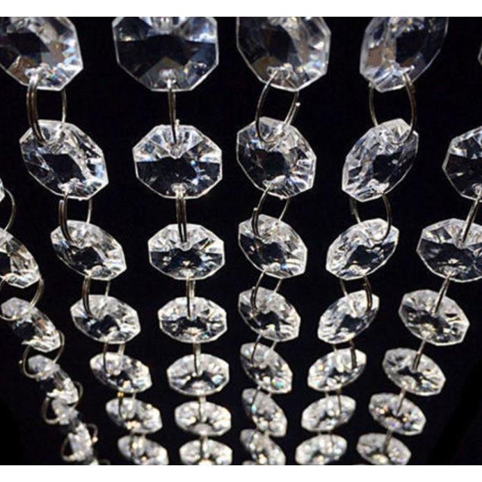 1M 14/16/18mm Crystal Clear Acrylic Octagonal Bead Garland Strand Curtain Christmas Hanging Wedding Decor Trees(1799L) - Image 3