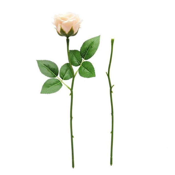 1pc Artificial Flower pole Iron wire Silk roses Leaf For Wedding home Decor DIY Wreath Gifts (495L) - Image 6