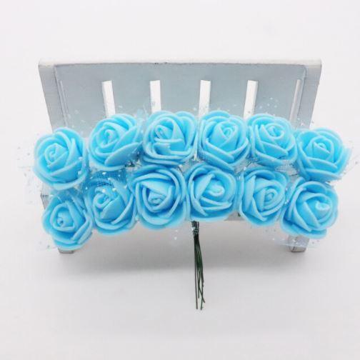 12pcs/pack 2cm Artificial PE Foam Flower Bouquet Mini Silk Rose Head DIY Teddy Bear Wreath Fake Flowers Decor(672L) - Image 10