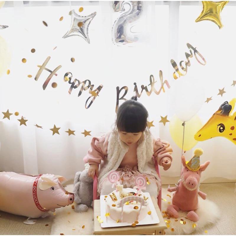 Bright 32pcs Paper Star Garlands Happy Birthday Banner Party Decorations Kids Baby Boy Girl Bedroom First 1st (1122L) - Image 7