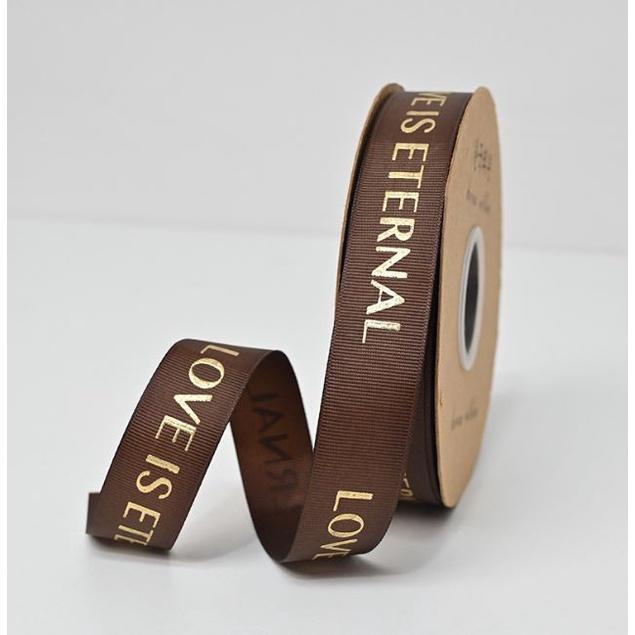 50yard 2.5cm Romantic Gift Packaging Belt Gilding Printed "LOVE IS ETERNAL" Design Ribbon Tapes DIY Sewing (1876L) - Image 15