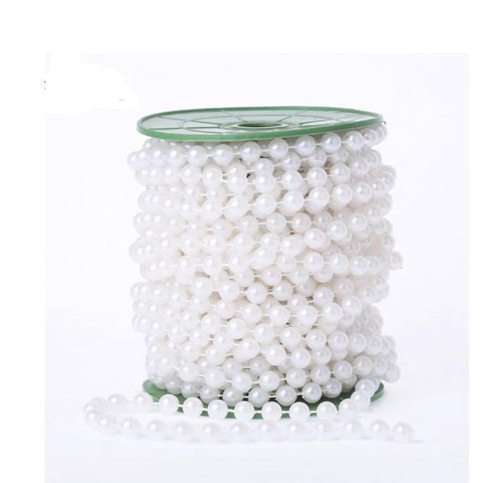 3/4/6/8/10/12/14mm Imitation Pearl Beads Line Chain Trim pearls for craft DIY Wedding Bride Bouquet Deco 圆型珍珠链条 (1171L) - Image 10