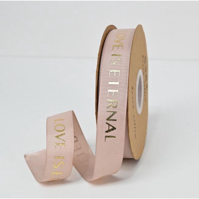 1yard 2.5cm Romantic Gift Packaging Belt Gilding Printed "LOVE IS ETERNAL" Design Ribbon Tapes DIY Sewing(1874L) - Image 13