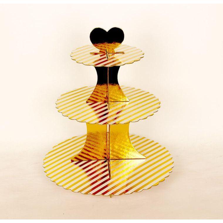 3 Layers Paper Cupcake Stand Cardboard Dessert Holder Candy Bar Birthday Party Wedding Cake Tray Decorating (361L) - Image 19