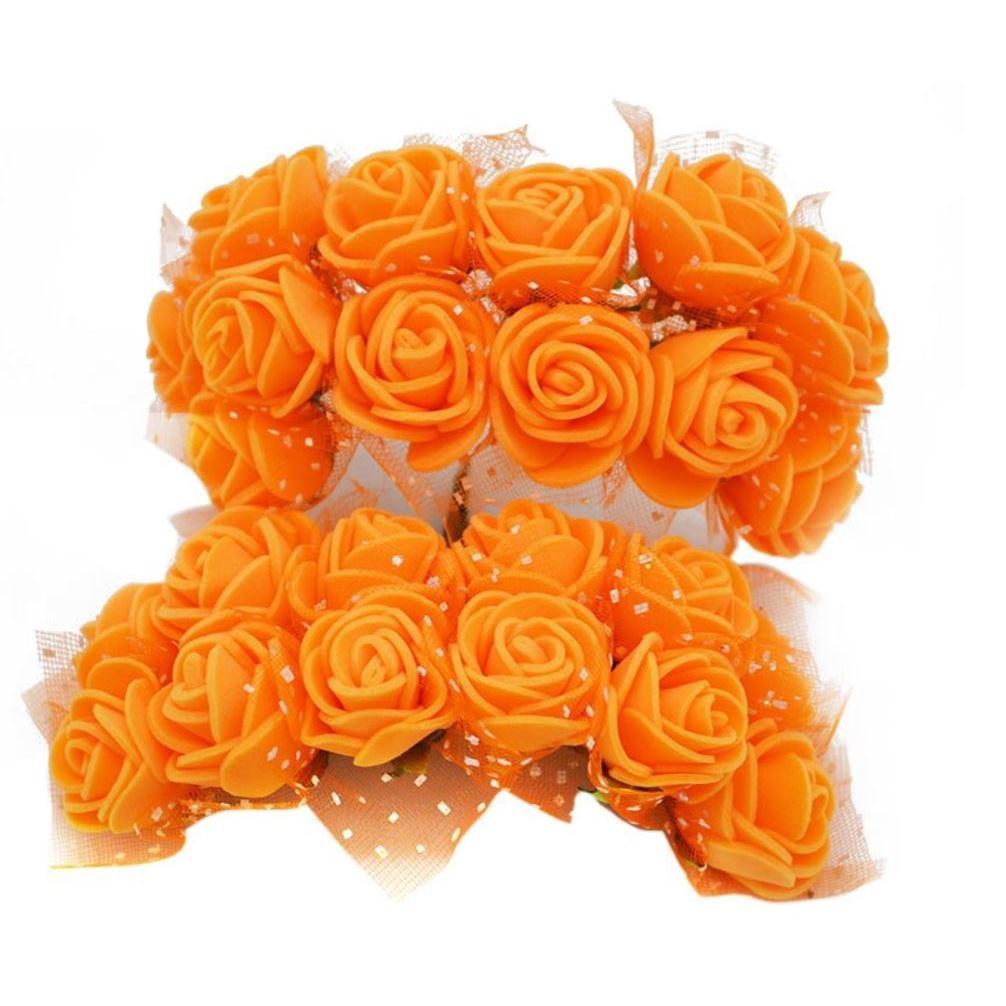 12pcs/pack 2cm Artificial PE Foam Flower Bouquet Mini Silk Rose Head DIY Teddy Bear Wreath Fake Flowers Decor(672L) - Image 17