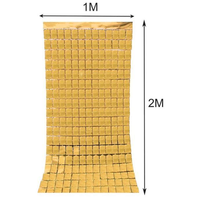 1M*2m Square Rain Curtain Birthday Wedding Party Background Wall Decoration Baby Shower Bright Surface(1915L) - Image 3
