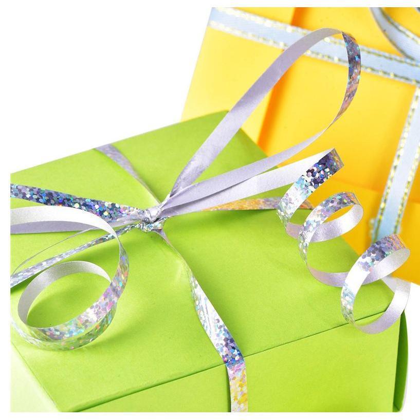 0.5cm*250yard Prism Hoop Holographic Tape For Gift Packing Laser Tape Balloon Ribbon Gold Glitter(694L) - Image 3
