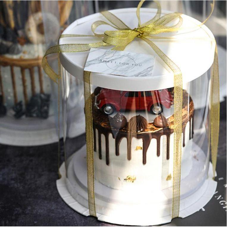 6/8/10 inch Transparent Empty White Paper/PVC Round Gift Box for Cake Box Teddy Bear Rose Bear Flower Rabbit Gift(897L) - Image 8