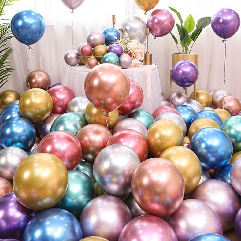 10pcs 12inch Glossy Metal Pearl Latex Balloons Rose Gold Thick Chrome Metallic Helium Air Balls Globos (1401L)