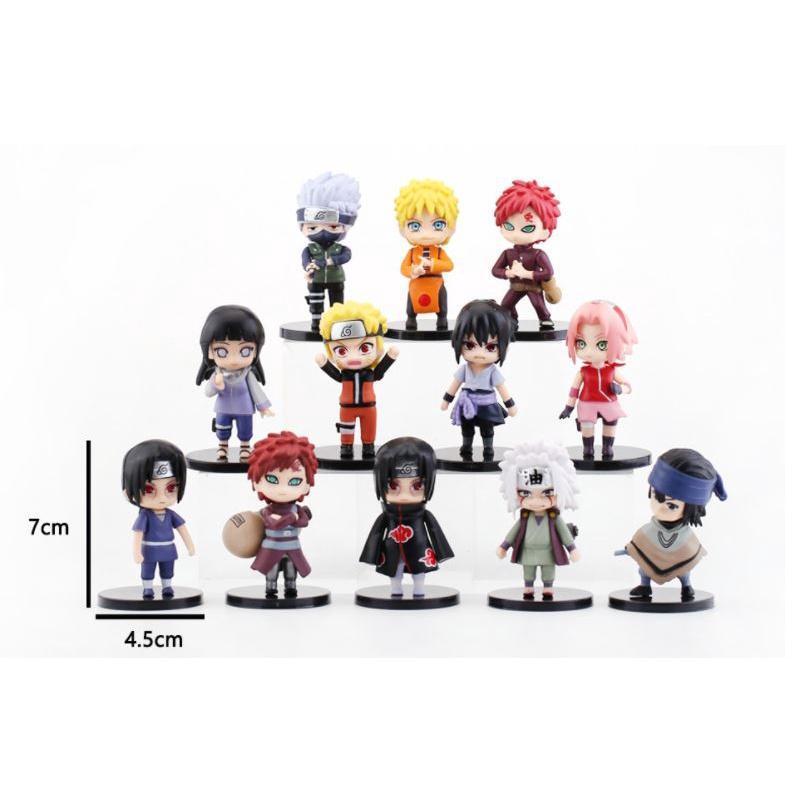 12Pcs/Set Anime Naruto Figure Toys Hinata Sasuke Itachi Kakashi Gaara Jiraiya Sakura Q Version PVC 火影忍者12款鸣人佐助(1792L) - Image 3