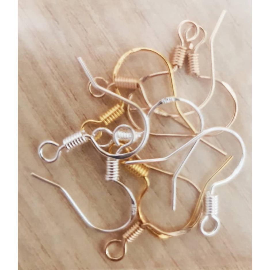 10pcs 925 Sterling Silver Gold KC Gold DIY Earring Hooks Ball Jewelry Accessory Ear Wire(1904L) - Image 9