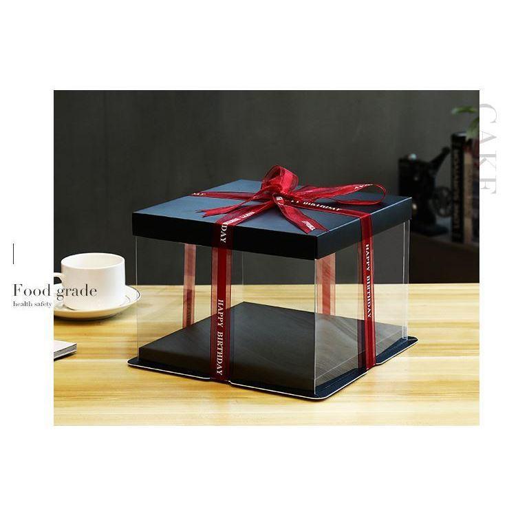 6/8/10inch Square Cake Box Transparent Clear Exhibition Storage Packing Plastic Festival Flower Wedding Birthday (980L) - Image 14