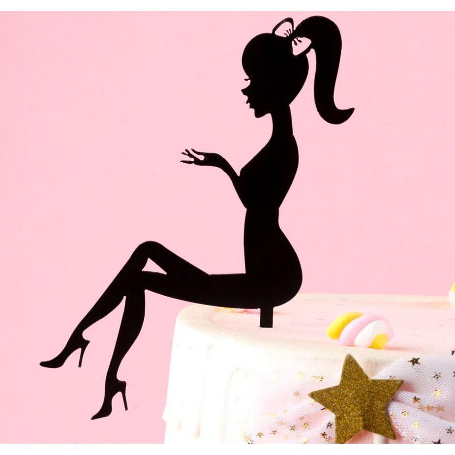 New Fashion High Heels Lady Girl Acrylic Cake Topper Wedding Decorations Happy Birthday Cupcake Topper(759L) - Image 2