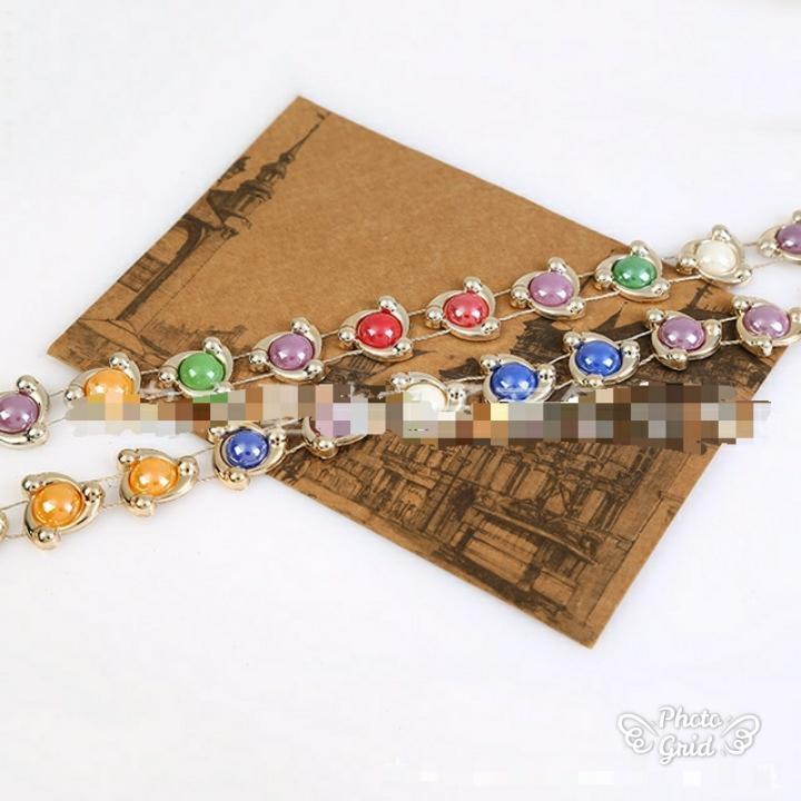 Bright Single Row Colorful Diamond Mesh Crystal Sewing Rhinestone Ribbon Trim for Wedding (921L) - Image 4