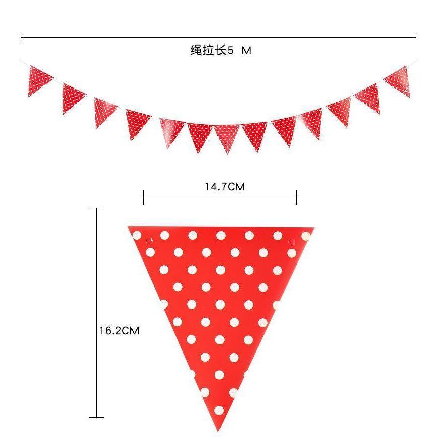 12 Flag Paper Pennant Bunting DIY Home Decoration Festive Party Decoration Bunting Kids Room Decoration Garland (1125L) - Image 7
