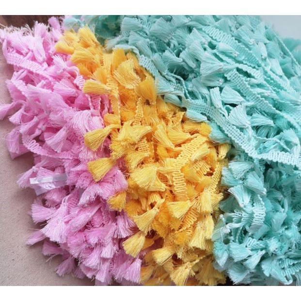 Polyester Cotton Fringe 1yard 4.0cm Lace Tassel Trimming Colorful Ribbon Garment Sewing Accessory 彩色流苏花边(1917L) - Image 2