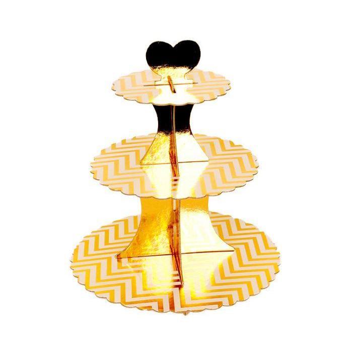 3 Layers Paper Cupcake Stand Cardboard Dessert Holder Candy Bar Birthday Party Wedding Cake Tray Decorating (361L) - Image 10