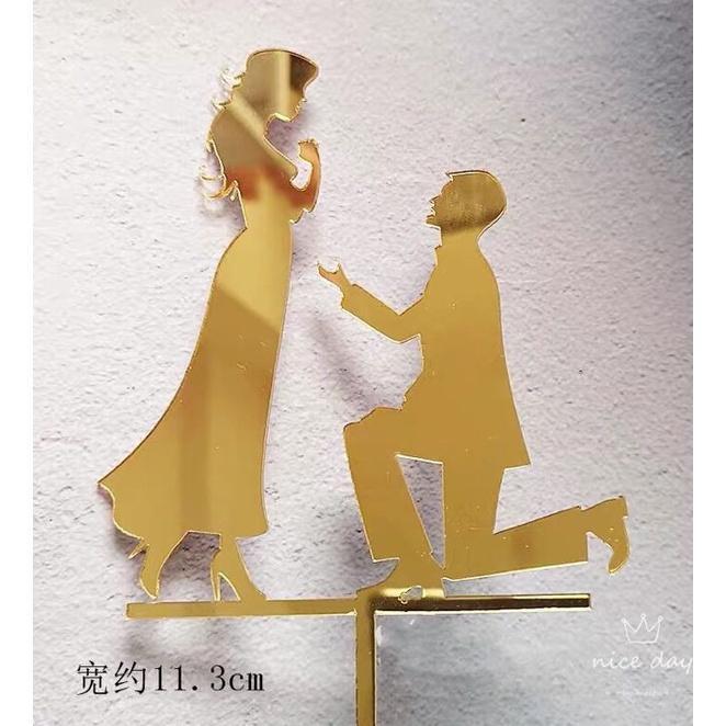 Wedding Acrylic Cake Topper Mr Mrs Wedding Decorations Acrylic Gold Cake Toppers Marriage Party Supplies (414L) - Image 14
