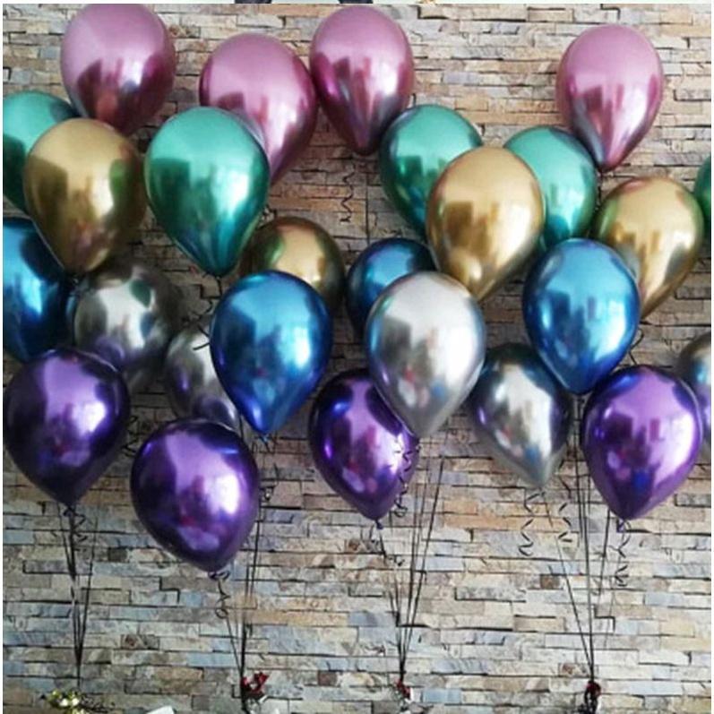 5pcs 12inch 2.8g New Glossy Metal Pearl Latex Balloons Thick Chrome Metallic Colors Inflatable Air Balls 金属乳胶气球 (244L) - Image 3