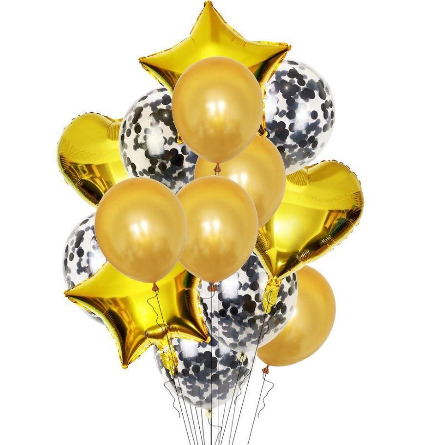 14Pcs 12inch Latex Colorful Balloons Confetti Air Balloons Inflatable Ball Helium Balloon For Birthday Wedding (488L) - Image 5