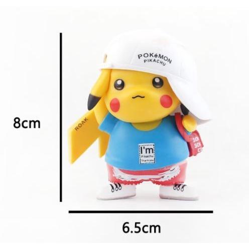 TOMY TAKARA Pokemon PVC Pikachu figures model toy collection gifts car home desktop cake decoration 鸭舌帽皮卡丘公仔(1786L) - Image 4