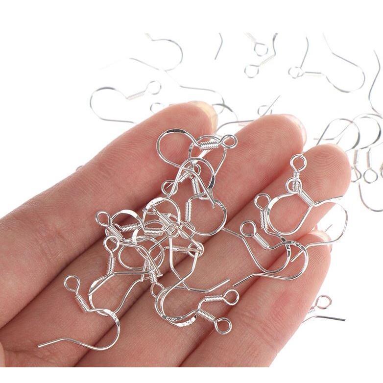 10pcs 925 Sterling Silver Gold KC Gold DIY Earring Hooks Ball Jewelry Accessory Ear Wire(1904L) - Image 2