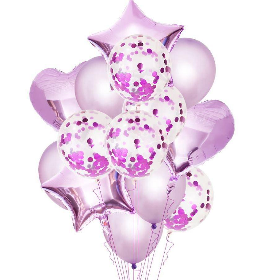 14Pcs 12inch Latex Colorful Balloons Confetti Air Balloons Inflatable Ball Helium Balloon For Birthday Wedding (488L) - Image 8