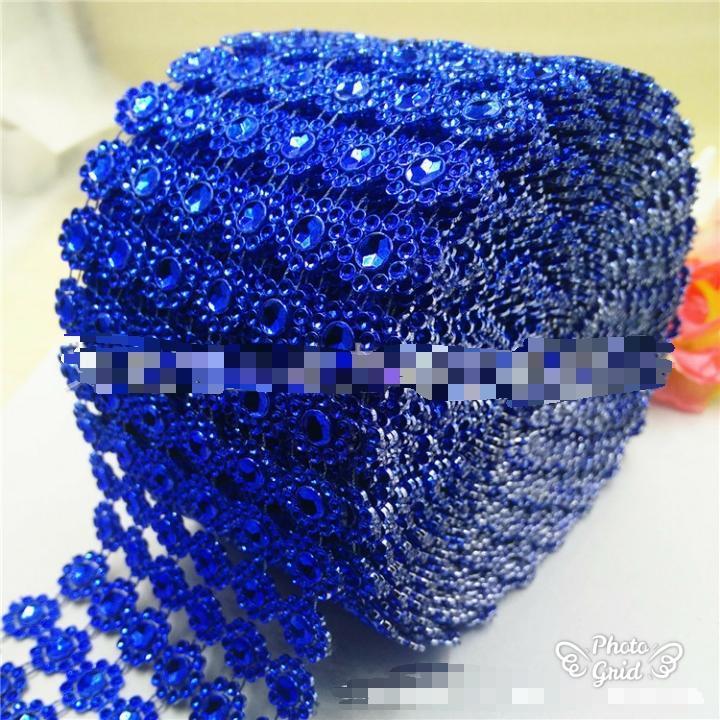 1yard 6 Layer Sunflower Rhinestone Crystal Ribbon Faux Diamond Ribbon Acrylic Flower Mesh Wrap for Wedding (914L) - Image 12