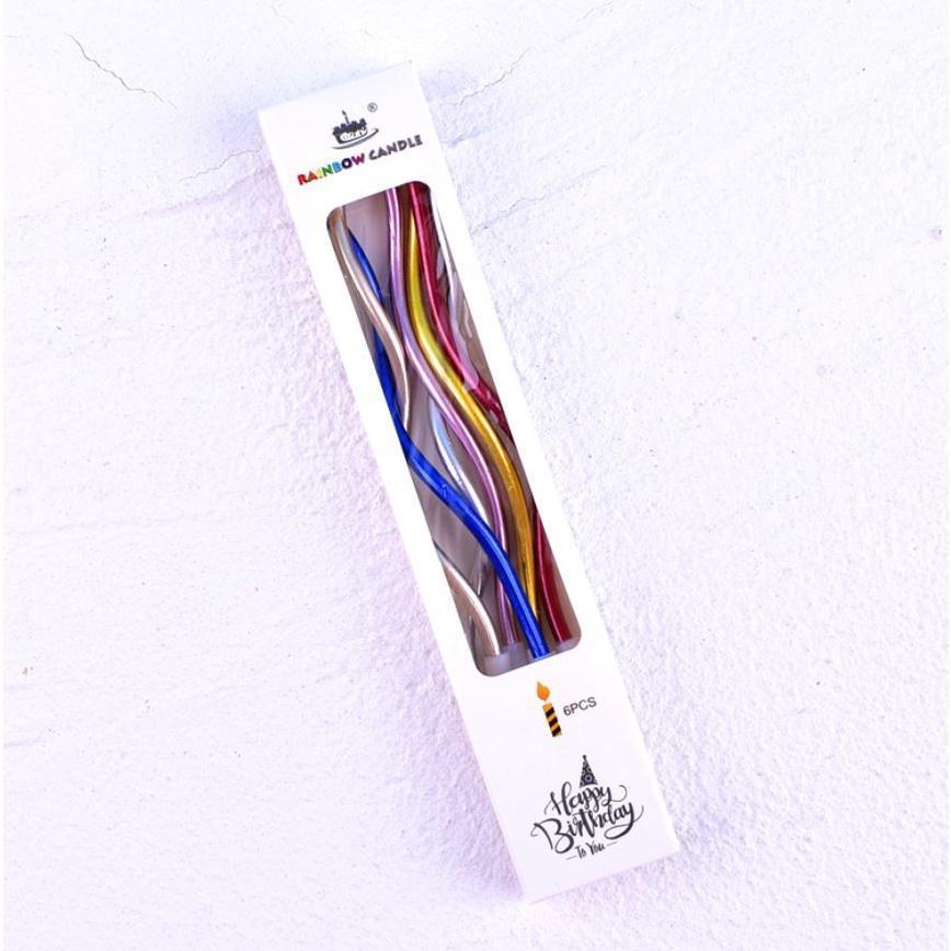 6Pcs/box Threaded Candle Curved Cake Candle Long Curving Cake Safe Flames Kids Birthday Cake Romantic Decoration(886L) - Image 7