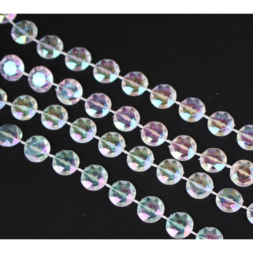 10m Clear Acrylic Crystal Beads Curtain Garland Chandelier Pendants Hanging Chain ChristmasWeddingPartyDecoration(1204L)