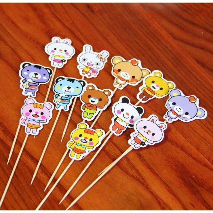 12pcs/set Doraemon Minions Princess Rabbit Mermaid cake topper kids children birthday party decorations (1129L) - Image 7