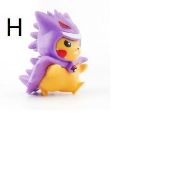 Pokemon figurenes doll Pikachu Gashapon Fashion Cross dress mini figure model 4-5CM kids birthday gift 幽灵卡通服皮卡丘公仔(1804L) - Image 13
