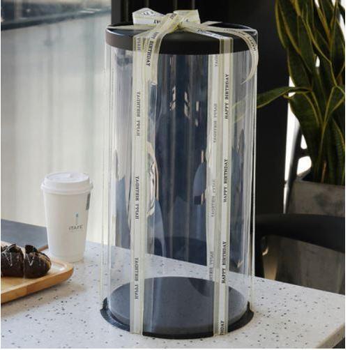 6/8/10inch Transparent Empty Black Paper/PVC Round Gift Box for Cake Box Teddy Bear Rose Bear Flower (899L) - Image 17