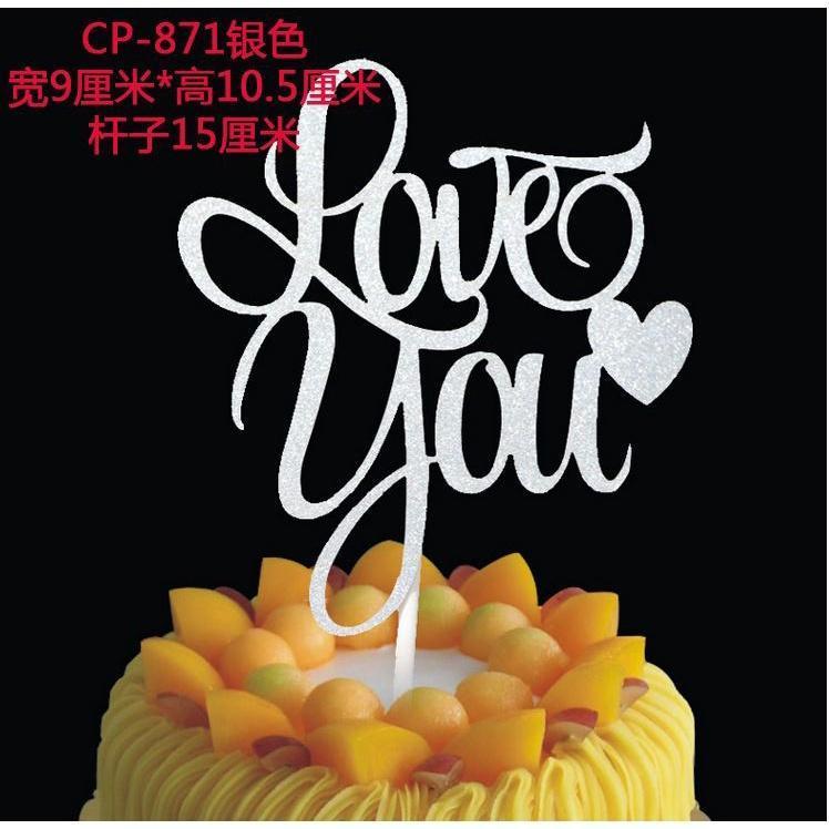 Happy Birthday Love You Glitter Calligraphy Bling Sparkle Decoration Sign Happy Birthday Cake TopperBirthdayDecor(1142L) - Image 15