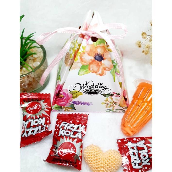 1set Comel Cute Candy Vase Pyramid Box Door Gift Wedding Souvenir Goodies Kahwin Kenduri(1528L) - Image 4