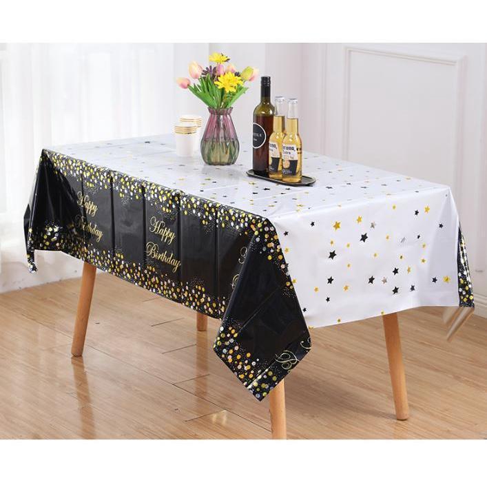 Bronzed aluminum film dot five disposable birthday star tablecloth birthday party decor tablecloth venue decor(1931L) - Image 2
