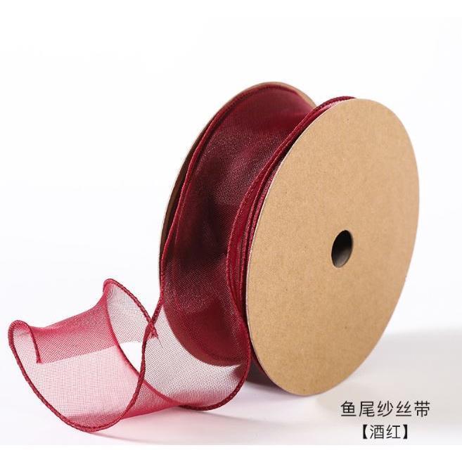 4cm*1yard Plain Fishtail Yarn Ribbon Bouquet Packaging Material Flower Baking Lace Ribbon 鱼尾纱波浪纱丝带纱带 (1924L) - Image 18