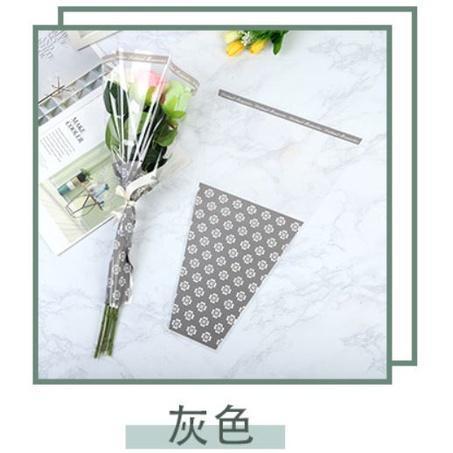 10pcs/pack Cellophane Flower Wrapping Paper Rose Opp Plastic Printed Bag Bouquet Packaging Material (554L) - Image 11